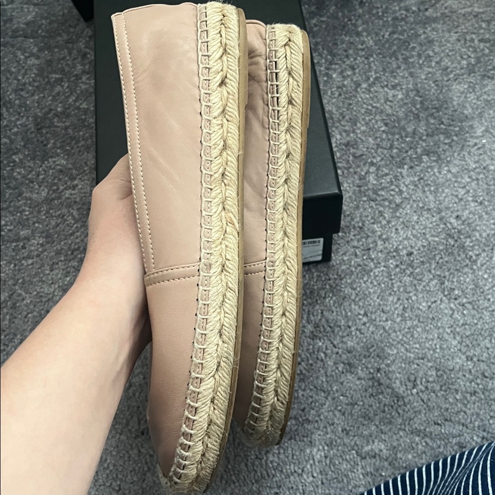 Saint Laurent YSL monogram Espadrilles Nappa color Nude 38 size 8 - Picture 5 of 9